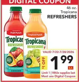 Pete's Fresh Market Tropicana REFRESHERS offer