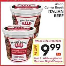Pete's Fresh Market 48 oz. Corner Booth ITALIAN BEEF offer