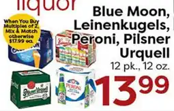 Rich's Fresh Market Blue Moon, Leinenkugels, Peroni, Pilsner Urquell offer