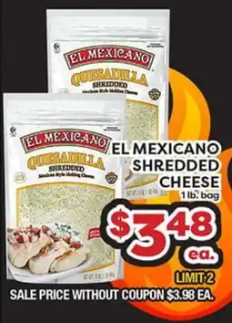Torres Supermercado EL MEXICANO SHREDDED CHEESE offer