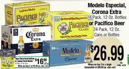 Big Saver Foods Modelo Especial, Corona Extra or Pacifico Beer offer