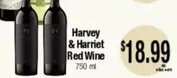Big Saver Foods Harvey & Harriet Red Wine offer