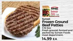 Sunset Foods Sunset Frozen Ground Beef Patties offer