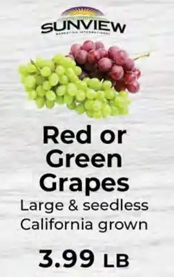 Sunset Foods Red or Green Grapes offer