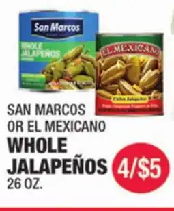 Carnicerias Jimenez SAN MARCOS OR EL MEXICANO WHOLE JALAPEÑOS offer