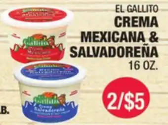 Carnicerias Jimenez EL GALLITO CREMA MEXICANA & SALVADOREÑA offer