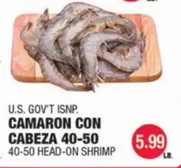 Carnicerias Jimenez U.S. GOV'T ISNP. CAMARON CON CABEZA 40-50 offer