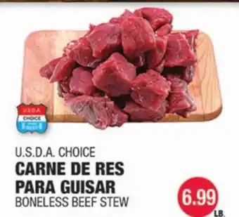 Carnicerias Jimenez U.S.D.A CHOICE CARNE DE RES PARA GUISTAR offer