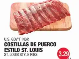 Carnicerias Jimenez U.S. GOV'T INSPI. COSTILLAS DE PUERCO ESTILO ST. LOUIS offer