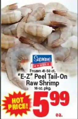 Angelo Caputo's Fresh Market Supreme CHOICE E-Z Peel Tail-On Raw Shrimp offer