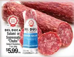 Angelo Caputo's Fresh Market DEL DUCA Salami or Soppressata Chubs offer