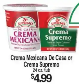 Angelo Caputo's Fresh Market Crema Mexicana De Casa or Crema Supremo offer