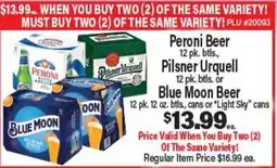 Angelo Caputo's Fresh Market Peroni Beer, Pilsner Urquell, Blue Moon Beer offer