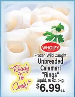 Angelo Caputo's Fresh Market Frozen Wild Caught Unbreaded Calamari Rings offer