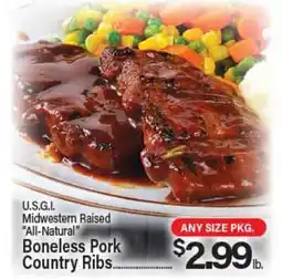 Angelo Caputo's Fresh Market U.S.G.I. Midwestern Raised All-Natural Boneless Pork Country Ribs offer