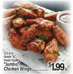 Angelo Caputo's Fresh Market U.S.D.A. Grade A Fresh Poultry Jumbo Chicken Wings offer