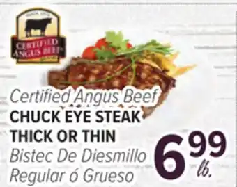 Cermak Fresh Market Certified Angus Beef CHUCK EYE STEAK THICK OR THIN offer