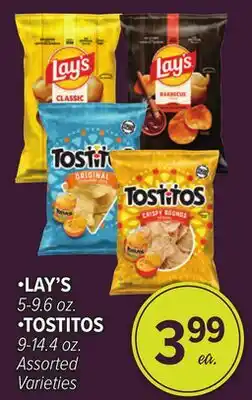 Cermak Fresh Market •LAY'S 5-9.6 oz. •TOSTITOS 9-14.4 oz offer