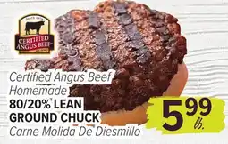Cermak Fresh Market Certified Angus Beef Homemade 80/20% LEAN GROUND CHUCK offer