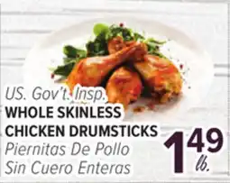 Cermak Fresh Market US. Gov't Insp. WHOLE SKINLESS CHICKEN DRUMSTICKS offer