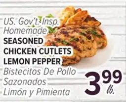 Cermak Fresh Market U.S. Gov't. Insp. Homemade SEASONED CHICKEN CUTLETS LEMON PEPPER offer