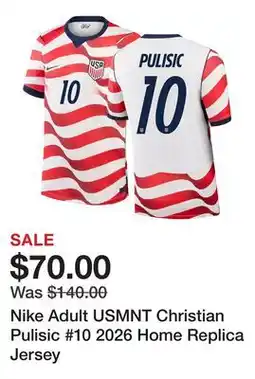 Dick's Sporting Goods Nike Adult USMNT Christian Pulisic #10 2026 Home Replica Jersey offer
