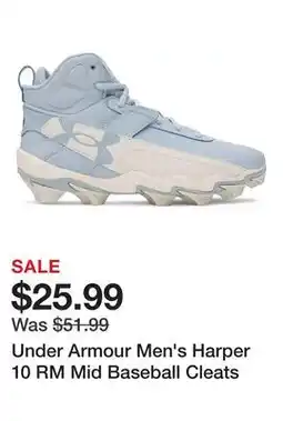 Dick's Sporting Goods Under Armour Men's Harper 10 RM Mid Baseball Cleats offer
