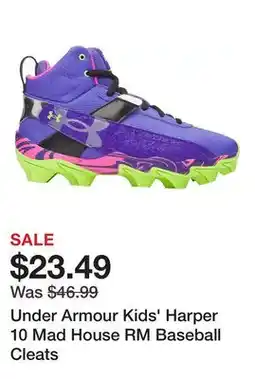 Dick's Sporting Goods Under Armour Kids' Harper 10 Mad House RM Baseball Cleats offer