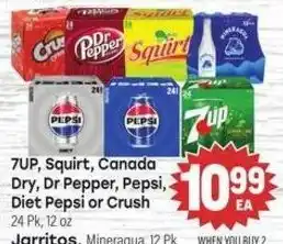Tony’s Fresh Market 7up, Squirt, Canada Dry, Dr Pepper, Pepsi, Diet Pepsi or Crush offer