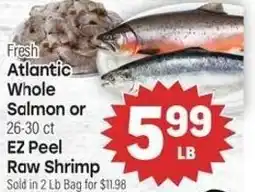 Tony’s Fresh Market Fresh Atlantic Whole Salmon or EZ Peel Raw Shrimp offer