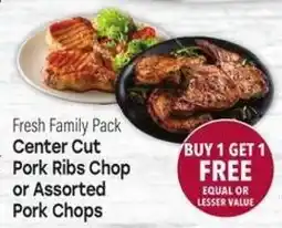 Tony’s Fresh Market Fresh Family Pack Center Cut Pork Ribs Chop or Assorted Pork Chops offer