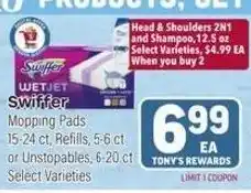 Tony’s Fresh Market Swiffer Wetjet Mopping Pads offer
