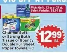 Tony’s Fresh Market Charmin Soft or Strong Bath Tissue or Bounty Double Full Sheet Paper Towels offer
