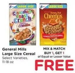 Kroger General Mills Large Size Cereal offer