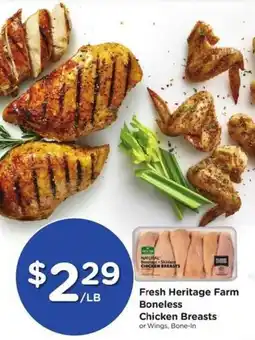 Kroger Fresh Heritage Farm Boneless Chicken Breasts or Wings, Bone-In offer