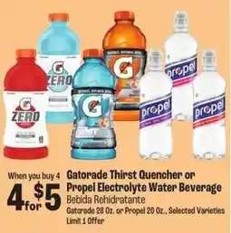 Food City Gatorade Thirst Quencher or Propel Electrolyte Water Beverage offer
