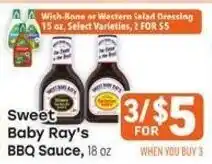 Tony’s Fresh Market Sweet Baby Ray's BBQ Sauce offer
