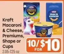Tony’s Fresh Market Kraft Macaroni & Cheese, Premiums, Shape or Cups offer