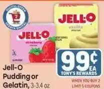 Tony’s Fresh Market Jell-O Pudding or Gelatin offer