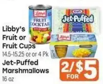 Tony’s Fresh Market Libby's Fruit or Fruit Cups Jet-Puffed Marshmallows offer