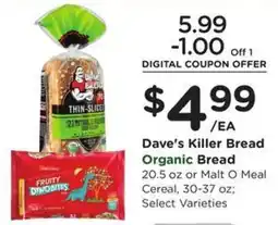 Kroger Dave's Killer Bread Organic Bread offer