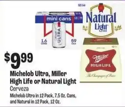Food City Michelob Ultra, Miller High Life or Natural Light Cerveza offer
