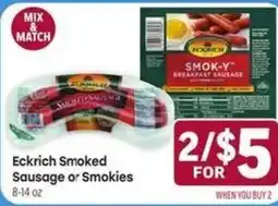 Tony’s Fresh Market Eckrich Smoked Sausage or Smokies offer