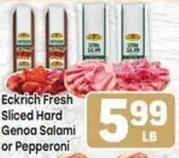 Tony’s Fresh Market Eckrich Fresh Sliced Hard Genoa Salami or Pepperoni offer