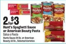 Food City Hunt's Spaghetti Sauce or American Beauty Pasta offer