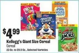 Food City Kellogg's Giant Size Cereal offer