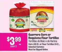Food City Guerrero Corn or Requisma Flour Tortillas offer