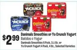 Food City Danimals Smoothies or Yo Crunch Yogurt offer