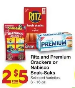 Market Street Ritz and Premium Crackers or Nabisco Snak-Saks offer