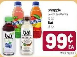 Tony’s Fresh Market Snapple Select Tea Drinks offer